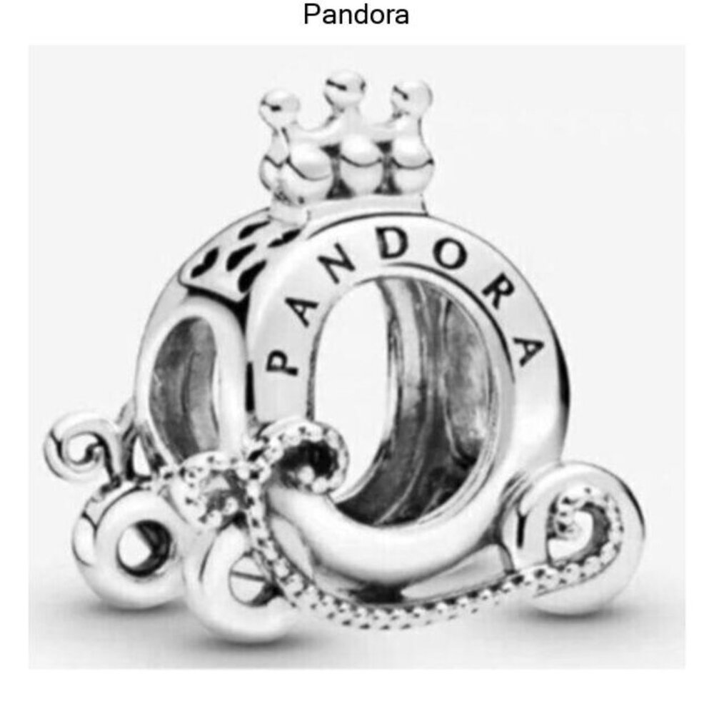 Pandora S925 Ale Polished Crown O Carriage Charm, S925 ALE Sterling Silver